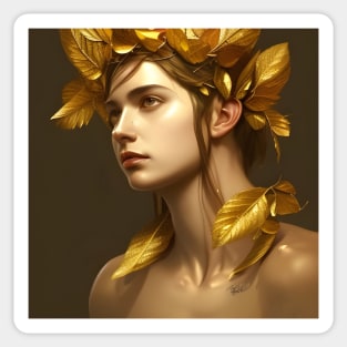 Golden Leaf Crown Sticker